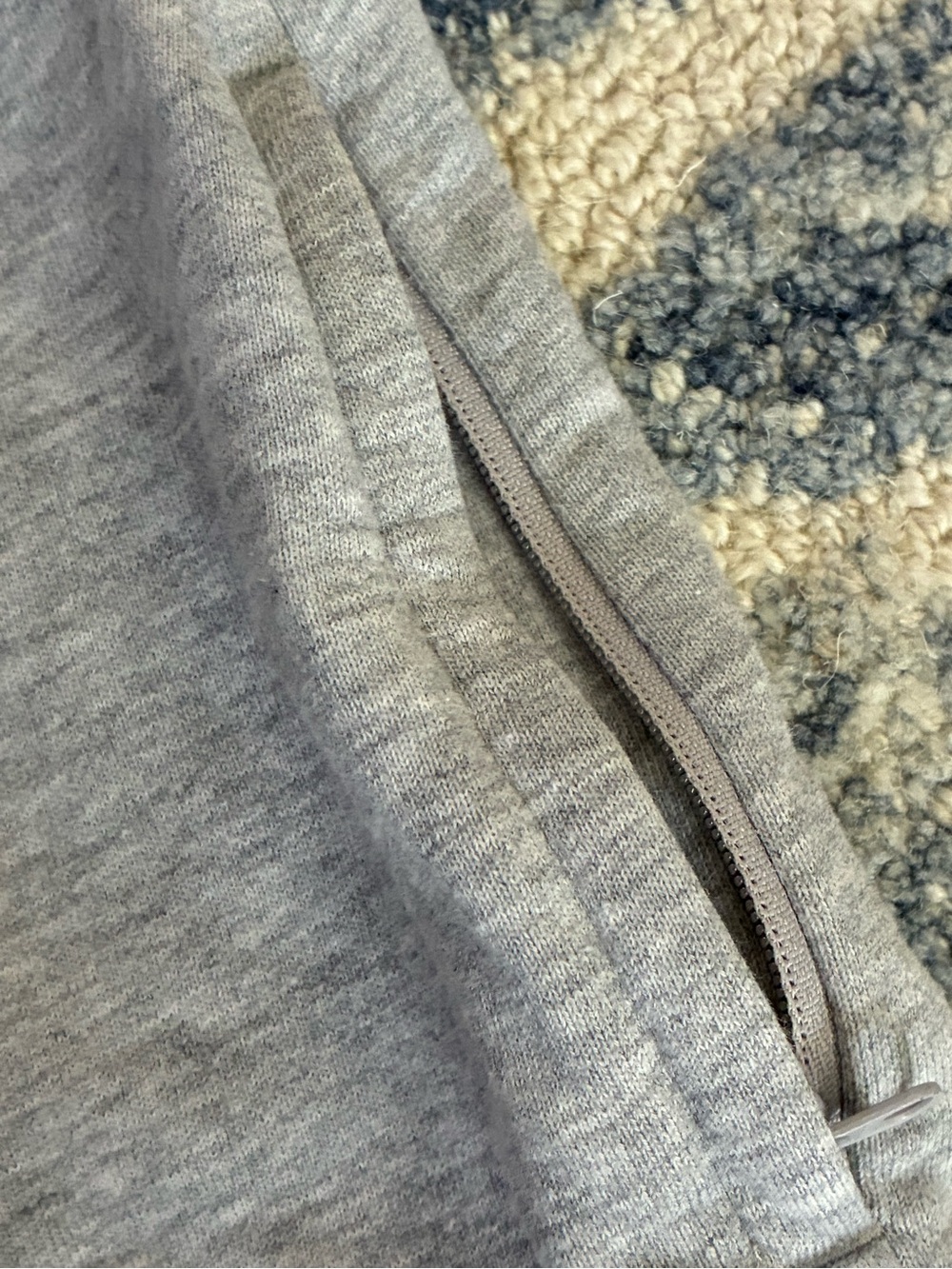 Vineyard Vines Light Gray Heather Quarter-Zip Pullover with Navy Blue Yoke - Picture 4 of 5